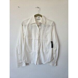 NEW Capacity Unlimited Stretch White Button Shirt Blouse Victorian Peasant Poet